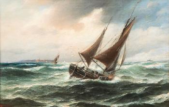 Hamburg Fishing Boat off Heligoland by 
																	Wilhelm Hanken