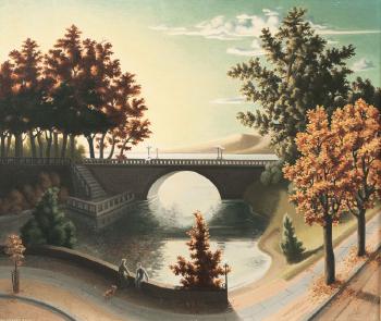 Landscape with Bridge by 
																	Peter Dulberg