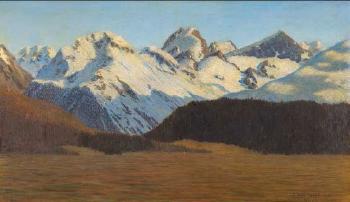 View From Samaden Of The Benina Range by 
																	Ernst Theodor Zuppinger