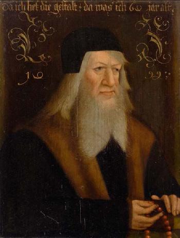 Portrait of a bearded man by 
																	 Ulm Master