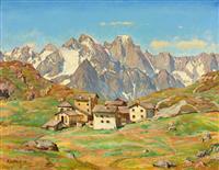 View of Alp Blaunca with the Bondasca Group in the Background by 
																	Carl Albert von Salis-Soglio