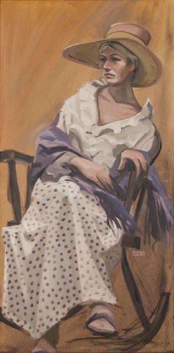 Untitled, lady with hat by 
																	Donald Curley