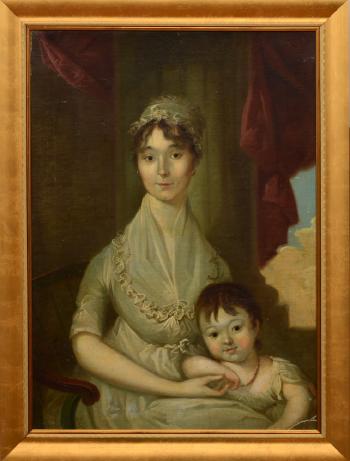 Portrait of Gertrude Neilson Woodhull and son, William Henry by 
																	Christian Gullager