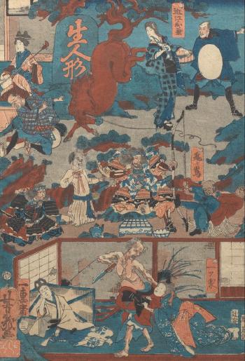 Scenes from Kabuki by 
																			Utagawa Yoshiiku