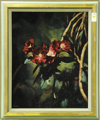 Still life with hibiscus flowers by 
																			Ralph Tyree