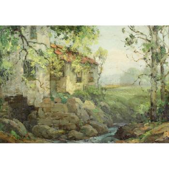 The old mill by 
																			Walter C Hartson