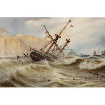 Wreck at Whitby high light by 
																			Joseph Eaman