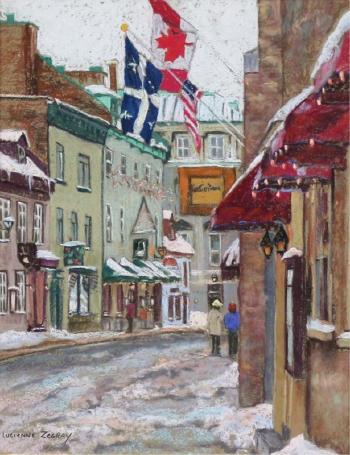 Morning stroll, rue St Louis, Quebec by 
																			Lucienne Zegray