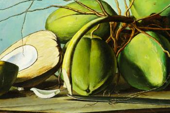 Still Life with Coconuts by 
																			Francisco Oller