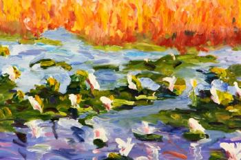 Pond in Autumn by 
																			Joseph Kaknes