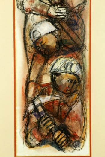 Coal Miners by 
																			Godfrey Ndaba