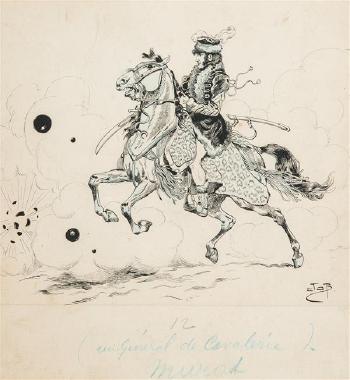 Portrait de Murat à cheval by 
																	Jacques-Marie-Gaston Job