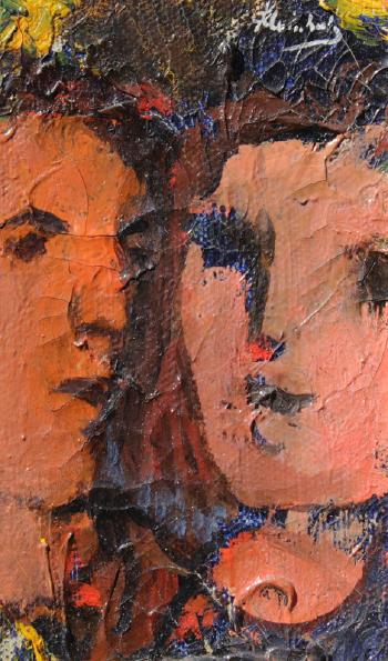 Portrait of two faces by 
																			Frank Kleinholz