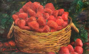 Still life of strawberries by 
																			Adelia Samaha
