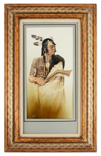 Metatarri indian warrior by 
																			Donald Eberhart