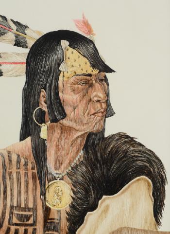 Metatarri indian warrior by 
																			Donald Eberhart