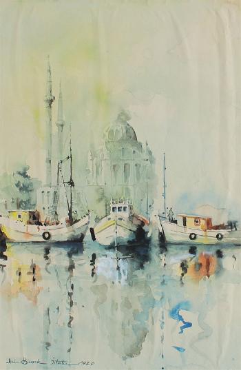 Istanbul harbor scene by 
																			Isil Ozisik