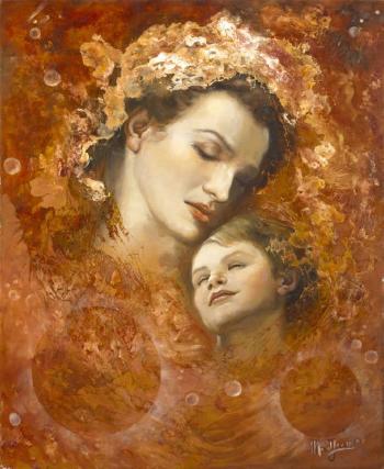 Mère et son enfant by 
																	Antoinette Mad-Jarova