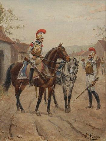 Cuirassier à cheval by 
																	Jules Antoine Voirin