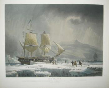 Pôle sud - voyage - les glaces, les corvettes l'astrolabe & la zelée parties de France en 1837, pour exécuter un voyage de circumnavigation by 
																	Jean Pierre Marie Jazet