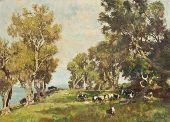 Cows in a landscape by 
																	Carl Kappstein