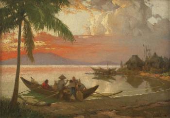 Sunset at Manila Bay by 
																	Fernando Amorsolo