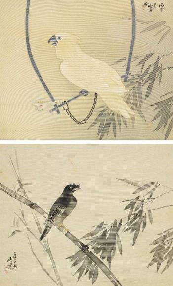 Parrot; & Crow by 
																	 Guo Xuehu