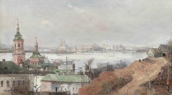 View of the Kremlin and the Moskva river by 
																	Fedor Ivanovich Iasnovskii