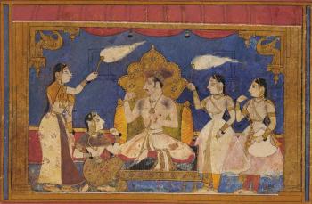 A Prince enjoying the company of Ladies by 
																	 Sahibdin