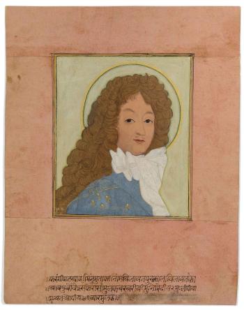 A Rare Portrait of Louis XIV, King of France by 
																	 Udaipur School