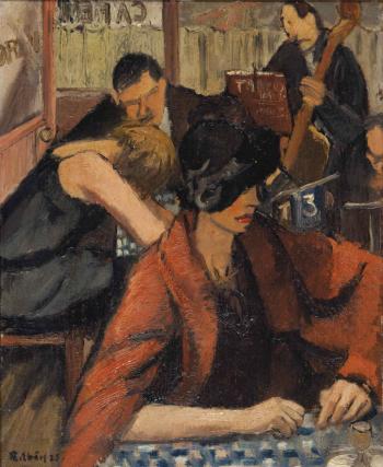Au Café; Femme assise by 
																	Francois Eberl