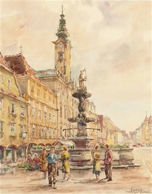 Steyr Stadtplatz by 
																	Franz Dworschak