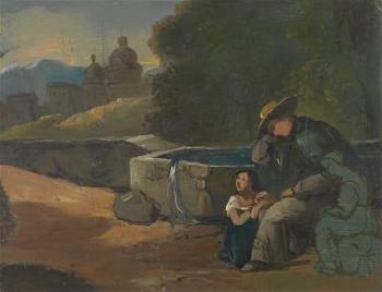 Resting by the Well by 
																	Carl Rahl