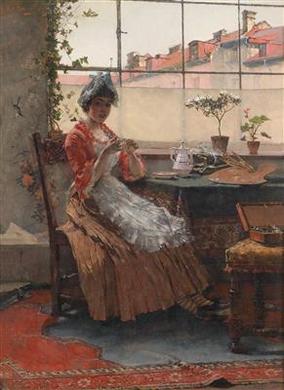 The Painter’s Model Taking Tea by 
																	Max Hammerl