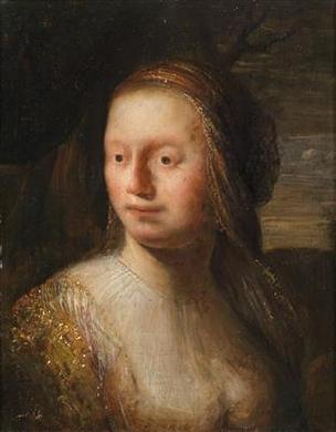 A Woman in an oriental costume and Veil by 
																	Isaac de Jouderville