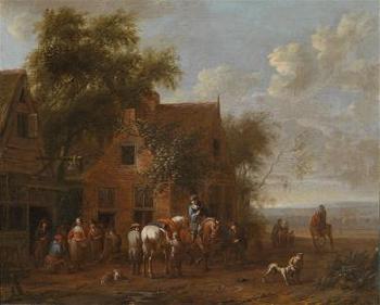 A Horseman outside an Inn by 
																	Cornelis van Essen