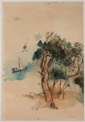 Landscape with a Boat by 
																	Edgar Jene