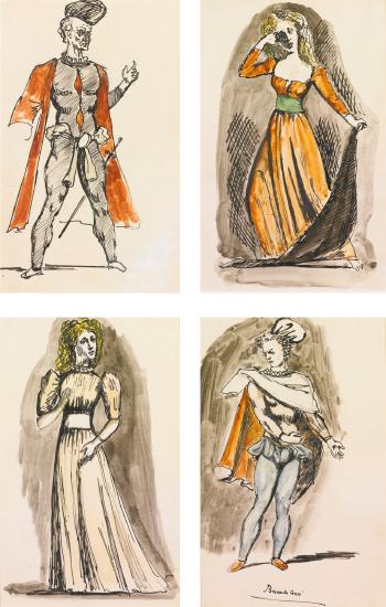 Étude Pour Les Costumes Du Les Cenci: Ten Works on Paper by 
																	 Balthus