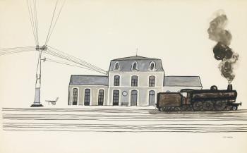 Untitled (Train) by 
																	Saul Steinberg