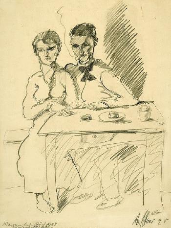 Junges Paar am Tisch by 
																	Alfred Ahner