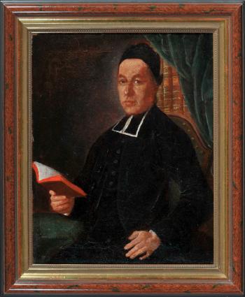 Halbportrait eines Geistlichen mit Buch by 
																	Georg Alois Gaibler