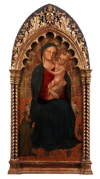 Darstelllung der Heiligen Maria mit Kind sowie einem in Anbetung knienden Franziskanermönch by 
																			Stefano d'Antonio di Vanni