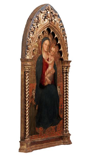 Darstelllung der Heiligen Maria mit Kind sowie einem in Anbetung knienden Franziskanermönch by 
																			Stefano d'Antonio di Vanni