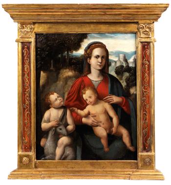 Madonna mit dem Kind und dem Johannesknaben in Landschaft by 
																			Pier Antonio Palmerini