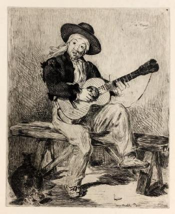 Le Chanteur espagnol, or Le Guitarrero by 
																	Edouard Manet