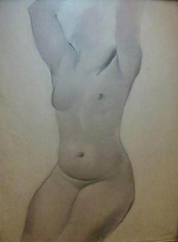 Etude de nu sur fond blanc by 
																	Pierre Fauconnet