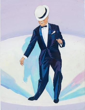 Maurice Chevalier dansant en smoking by 
																	James Rassiat