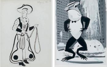 Maurice Chevalier en cow-boy à Hollywood et en grenouille à New York by 
																	James Rassiat