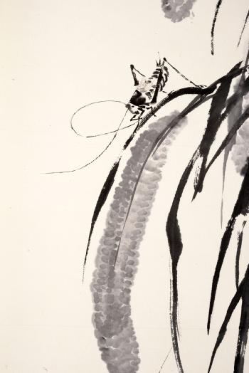 Two crickets under wheat stalks by 
																			 Song Baochen