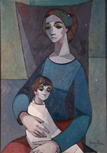 Mother and child by 
																			Senen Ubina